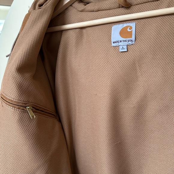 Carhartt Thermal-Lined Duck Active Jacket J131 Made in USA Hooded size L Tall - Picture 3 of 11